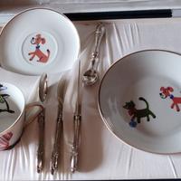 Set Pappa Bimbi Porcellana con posate in argento