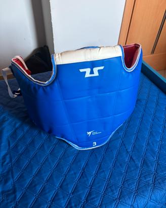 corazza taekwondo tusah reversibile taglia 3