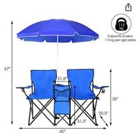Kit mare ombrello piu sedie e frigorifero
