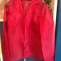 Camicia rossa in organza di seta tg.40 V. Gregori
