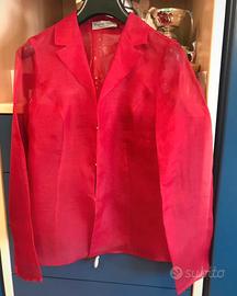 Camicia rossa in organza di seta tg.40 V. Gregori