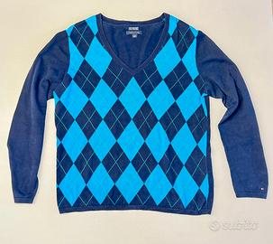 Maglia Tommy Hilfiger Uomo Blu Fantasia Argyle