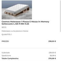 Materasso 1 piazza e mezza