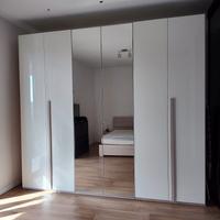 Armadio Legno 6 Ante Laccato Bianco Made in Italy