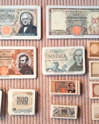 Fiches da gioco LIRE ITALIANE vintage anni 70