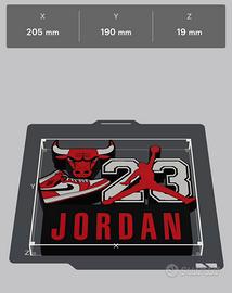Logo chicago bulls e michael fatto con stampa 3D