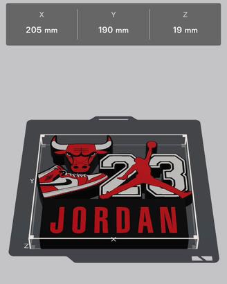 Logo chicago bulls e michael fatto con stampa 3D