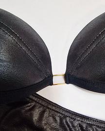 Bikini mare La Perla nero similpelle elasticizzato