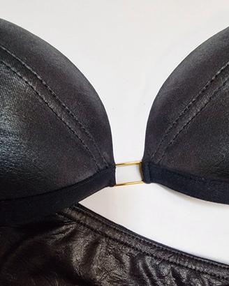 Bikini mare La Perla nero similpelle elasticizzato