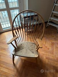 Poltrona di design vintage in legno