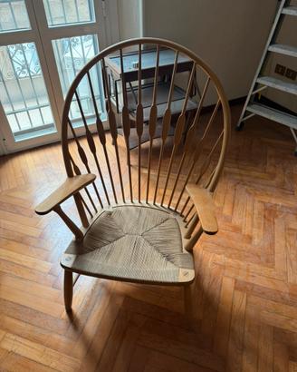 Poltrona di design vintage in legno