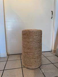 Pouf in juta con base in legno-h52cm