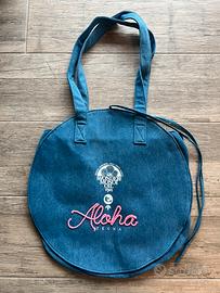 Borsa Rotonda Tecna Blu Effetto Jeans