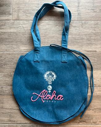 Borsa Rotonda Tecna Blu Effetto Jeans
