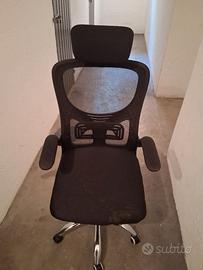 sedia ufficio ergonomica con poggiatesta e sup lom