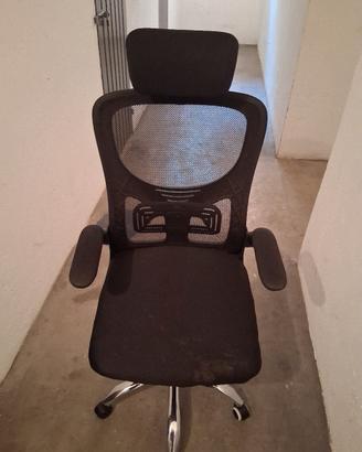 sedia ufficio ergonomica con poggiatesta e sup lom