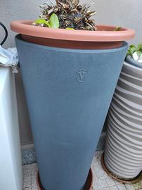 Vaso fioriera Veca grande h 85 cm design antracite