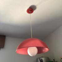 Lampadario in vetro rosso