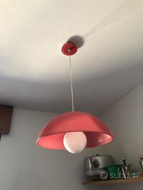 Lampadario in vetro rosso