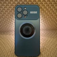 COVER iPHONE 15 PRO MAX Blu Titanio Metal Magsafe