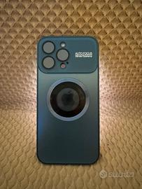 COVER iPHONE 15 PRO MAX Blu Titanio Metal Magsafe