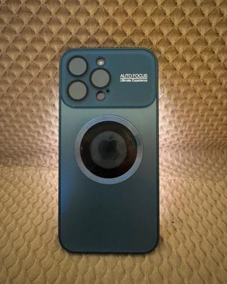 COVER iPHONE 15 PRO MAX Blu Titanio Metal Magsafe