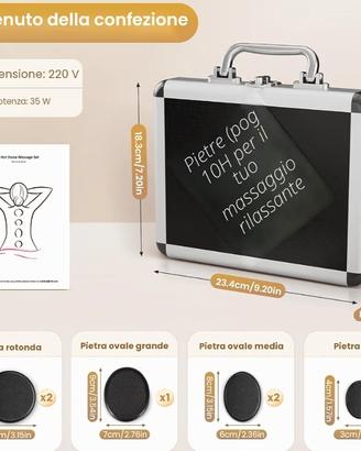 Set per Massaggio Hot Stone 9 Pezzi con Valigetta