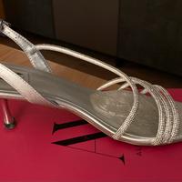 Sandali glitter argento