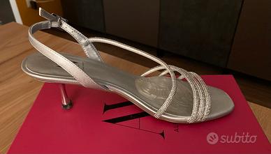 Sandali glitter argento