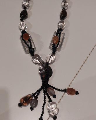 Collana in Vetro e Pietre dure. Massiccia 