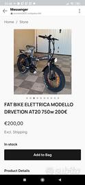 FAT BIKE ELETTRICA MODELLO DRVETION AT20 750w 200€