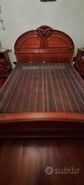 Letto matrimoniale in noce con reti