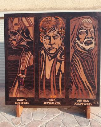 Tagliere in legno con Intarsio tema Star Wars