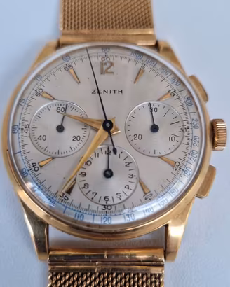 Zenith tricompax raro cronografo in oro massiccio