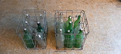 cesti in ferro portabottiglie vintage