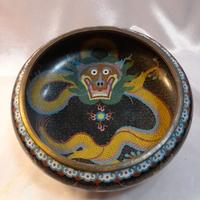 Antica ciotola drago cloisonne cinese XIX secolo