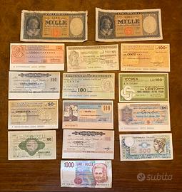 Vecchie banconote con le lire
