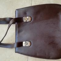 Borsa Montini in pelle color testa di moro