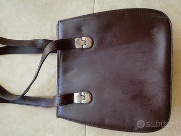 Borsa Montini in pelle color testa di moro