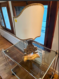 PRESTIGIOSAlampadaTAVOLObaseARGENTATApergamena'800