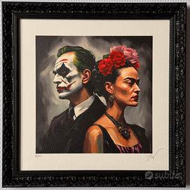 Quadro fine art Pier 33x33cm Joker e Frida cornice