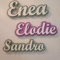 Nomi in legno personalizzati stile 3D