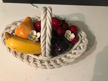 Fruttiera con frutta finta centrotavola