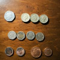 Monete inglesi,set di n.12 monete 