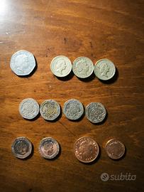 Monete inglesi,set di n.12 monete 