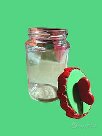 Barattolo in Vetro Artigianale con Coperchio Decor