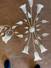 lampadario con appliques