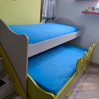letto ponte estraibile con cassetti 