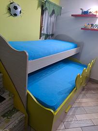 letto ponte estraibile con cassetti 