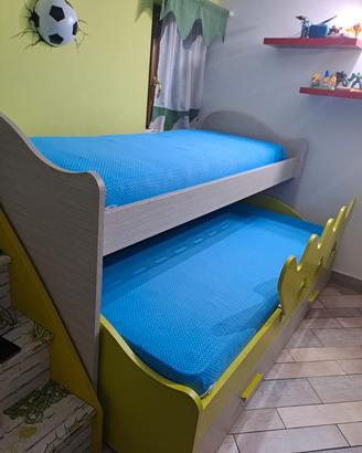 letto ponte estraibile con cassetti